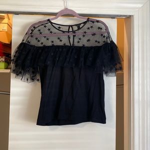 JCrew sheer star blouse
